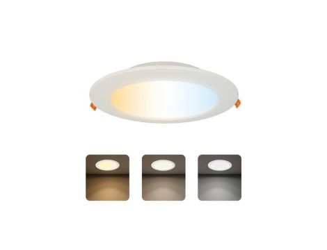 Oprawa podtynkowa downlight LED, 18W, 1660lm, IP20, CCT, okrągła, biała, ALEXIS HOROZ
