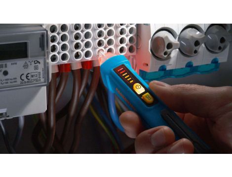 Tester napięcia bezkontaktowy PAN VOLTFINDER  z 3-stopniowym wskaźnikiem LED 12-1000 V AC latarka - 3