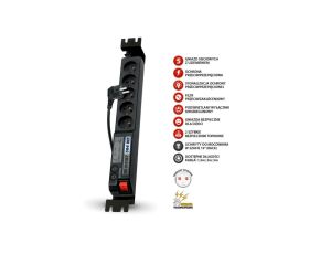 Przedłużacz przeciwprzepięciowy 5-gniazd z/u ACAR 504WF RACK 19 3m czarny