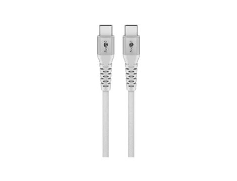 Kabel tekstylny USB-C™ do USB-C™ z metalowymi złączami, 3 m, biały - Długość kabla 3 m