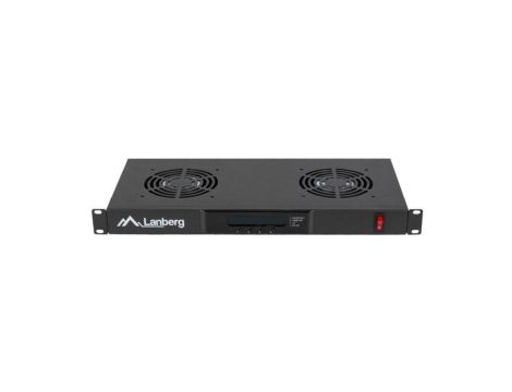 Panel 2x wentylator RACK 19 1U czarny LCD z termostatem Lanberg