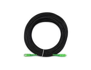 Patchcord światłowodowy SM SC/APC-SC/APC simplex 3mm G657A2 bezhalogenowy LSOH zewnętrzny DROP czarny 50m NEKU