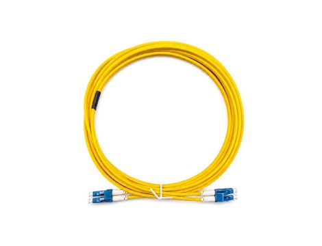 Patchcord światłowodowy SM LC/UPC-LC/UPC duplex 3mm G657A2 bezhalogenowy LSOH żółty 2m NEKU