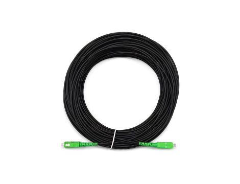 Patchcord światłowodowy SM SC/APC-SC/APC simplex 3mm G657A2 bezhalogenowy LSOH zewnętrzny DROP czarny 80m NEKU