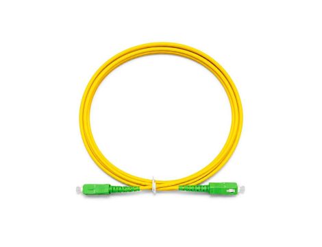 Patchcord światłowodowy SM SC/APC-SC/APC simplex 3mm G657A2 bezhalogenowy LSOH żółty 2m NEKU