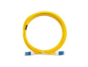Patchcord światłowodowy SM LC/UPC-LC/UPC duplex 3mm G657A2 bezhalogenowy LSOH żółty 1m NEKU