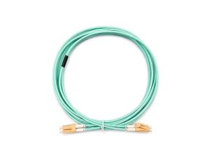 Patchcord światłowodowy MM LC/UPC-LC/UPC duplex 2mm OM3 bezhalogenowy LSOH aqua 5m NEKU