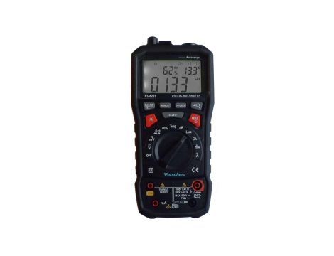 Miernik automatyczny uniwersalny z pomiarem oświetlenia, dżwięku multimetr cyfrowy z wyświetlaczem LCD True RMS FORSCHER FS8229