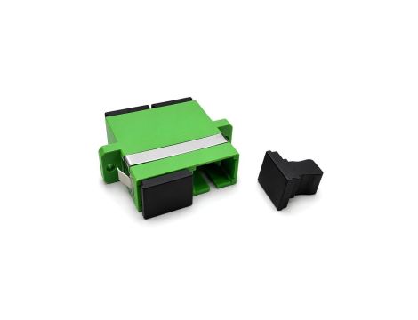 Adapter światłowodowy SM SC/APC-SC/APC duplex OS2 zielony NEKU