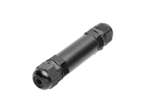 Mufa kablowa z dławikami na kable do 3x1,5mm2 hermetyczna IP68 prosta czarna GTV