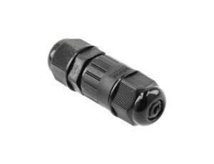 Mufa kablowa z dławikami na kable do 3x0,5-1,0mm2 hermetyczna IP65 prosta czarna GTV