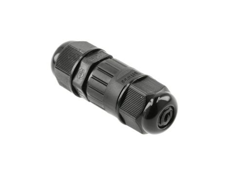 Mufa kablowa z dławikami na kable do 3x0,5-1,0mm2 hermetyczna IP65 prosta czarna GTV