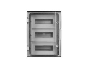 Rozdzielnica hermetyczna natynkowa 3x11 modułów IP65 ABS (400V) 300x400x170mm szara z przezroczystymi drzwiami NEKU