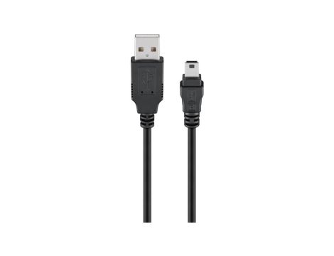 Kabel mini USB do synchronizacji i ładowania, Czarny - Długość kabla 1 m
