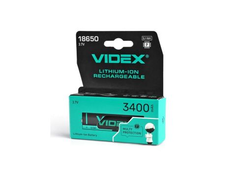 Akumulator Litowo Jonowy 3.7V 3400mAh 18650 1szt. VIDEX