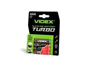 Baterie Alkaiczne Videx TURBO LR03T AAA Paluszki 1.5V Blister 4szt