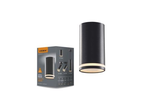 Oprawa Natynkowa Oświetleniowa Lampa Sufitowa Tuba LED GU10 Czarna VIDEX