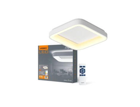 Plafon LED Lampa Sufitowa Natynkowa 72W 7500lm 2700-6000K CCT Biała Ściemnialna + Pilot EDGE Videx