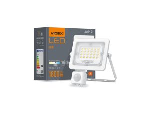 Naświetlacz LED 20W 1800lm 5000K IP65 Biały z czujnikiem ruchu i zmierzchu VIDEX LUCA