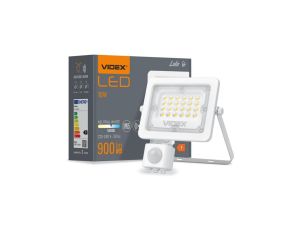 Naświetlacz LED 10W 900lm 5000K IP65 Biały z czujnikiem ruchu i zmierzchu VIDEX LUCA