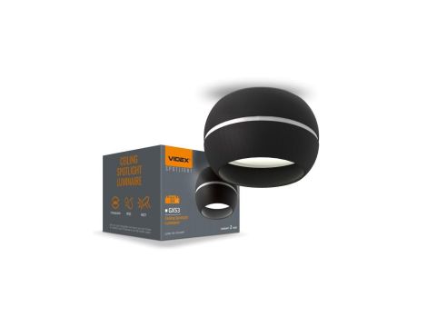 Oprawa Natynkowa SPOT Lampa Sufitowa Czarna Punktowa 1x GX53 Videx