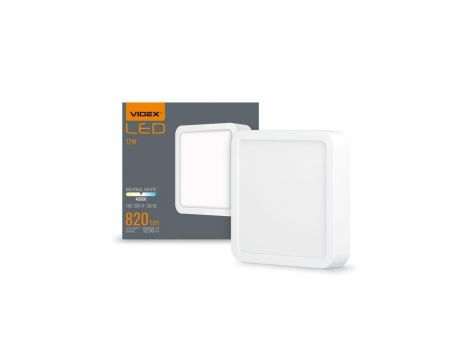 Panel LED Oprawa Natynkowa Plafon 12W 1250lm 4000K Neutralna Biała Videx