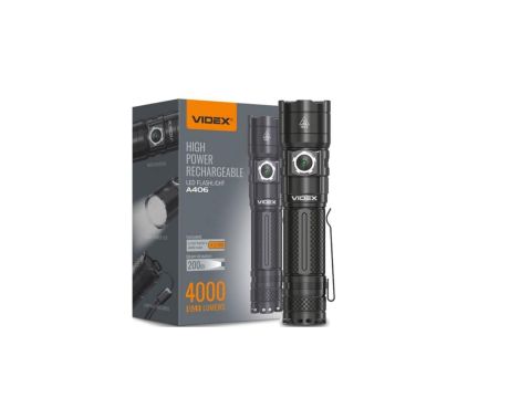 Latarka Taktyczna LED Akumulatorowa Wodoszczelna 20W 4000lm 6000K A406 Bardzo Mocna VIDEX