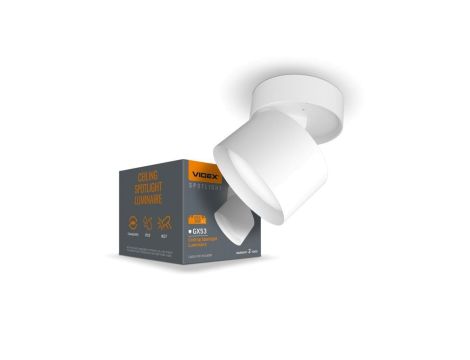 Lampa Ścienna Sufitowa Kinkiet Oprawa Punktowa Natynkowa GX53 Biała Videx