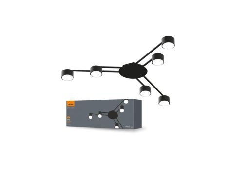 Lampa Sufitowa Żyrandol 6x GX53 LED Czarna Nowoczesna Videx