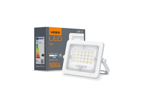 Naświetlacz LED 20W 1800lm 5000K IP65 Biały VIDEX LUCA