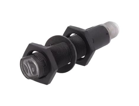 Czujnik fotoelektryczny, odbiciowy, z konfiguracją wyjścia PNP, max. 0,1A, M12 męski, IP67, BOS 18KF-PA-1HA-S4-C