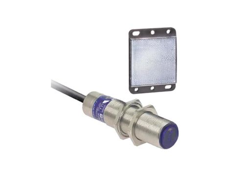Czujnik fotoelektryczny, odbiciowy z reflektorem, z konfiguracją wyjścia NO, max. 0,2A, 20ms, 2m, IP67, XU9M18MA230