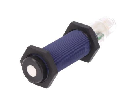 Czujnik ultradźwiękowy, prosty, z konfiguracją wyjścia PNP/NO, max. 0,1A, 0...0,5m, IP67, XX518A3PAM12