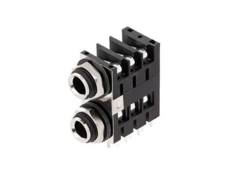 Złącze Jack 6,3mm, żeńskie, gniazdo, kątowe 90, stereo ACJS-MHDE