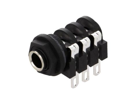 Złącze Jack 6,3mm, żeńskie, gniazdo, kątowe 90, stereo ACJS-PHS