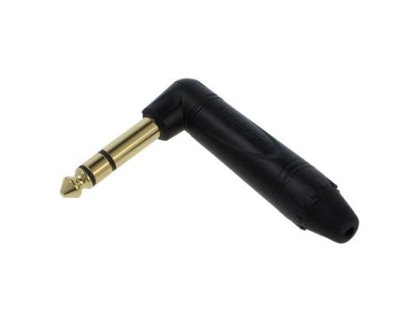 Złącze Jack 6,3mm, męskie, wtyk, kątowe 90, stereo, prąd znamionowy: 10A, złocony QS3RB-AU