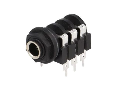 Złącze Jack 6,3mm, żeńskie, gniazdo, kątowe 90, stereo ACJS-PC