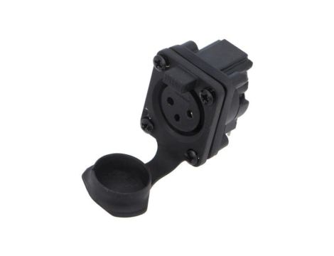 Złącze XLR, żeńskie, gniazdo, PIN: 3, kątowe, napięcie znamionowe: 133V, prąd znamionowy: 15A AXS3FP1H