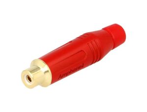 Złącze RCA, żeńskie, wtyk, proste, złocony ACJR-RED