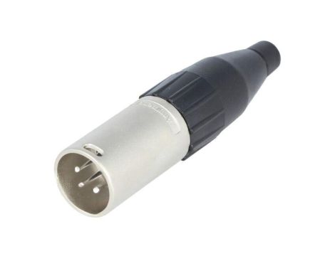 Złącze XLR, męskie, wtyk, PIN: 4, proste, napięcie znamionowe: 133V, prąd znamionowy: 10A AC4M