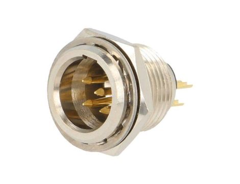 Złącze XLR mini, męskie, gniazdo, PIN: 5, proste, prąd znamionowy: 4A AG5MCC