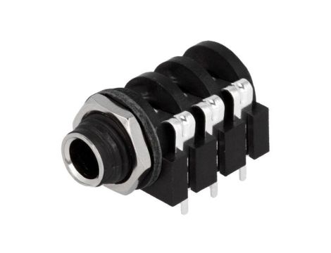Złącze Jack 6,3mm, żeńskie, gniazdo, kątowe 90, stereo ACJS-MH