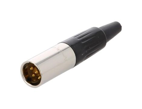 Złącze XLR mini, męskie, wtyk, PIN: 5, proste, prąd znamionowy: 4A AG5M