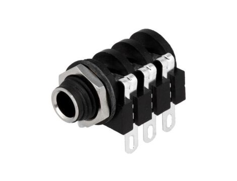 Złącze Jack 6,3mm, żeńskie, gniazdo, kątowe 90, stereo ACJS-MHS