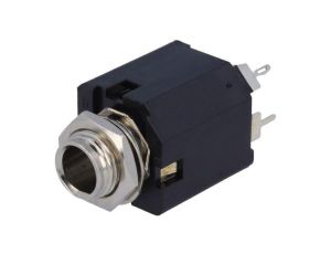 Złącze Jack 6,3mm, żeńskie, gniazdo, proste, stereo ACJS-MV-3S