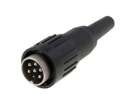 Złącze DIN, męskie, wtyk, PIN: 6, proste, napięcie znamionowe: 300V, prąd znamionowy: 5A T3424501U
