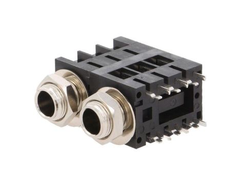 Złącze Jack 6,3mm, żeńskie, gniazdo, kątowe 90, stereo ACJS-MHDCM