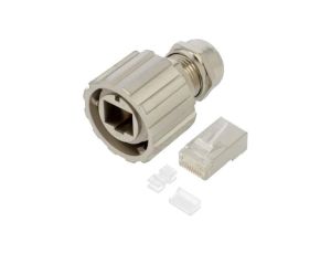 Złącze RJ45, żeńskie, wtyk, proste, okrągłe, ilość pinów: 8, ekranowane, kat 6a, 8p8c 17-150284