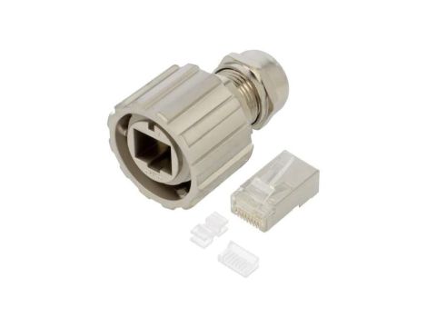Złącze RJ45, żeńskie, wtyk, proste, okrągłe, ilość pinów: 8, ekranowane, kat 6a, 8p8c 17-150284