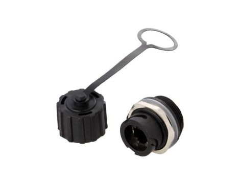 Złącze RJ45, żeńskie, gniazdo, proste, okrągłe, ilość pinów: 8, ekranowane, kat 5e, 8p8c 17-10000